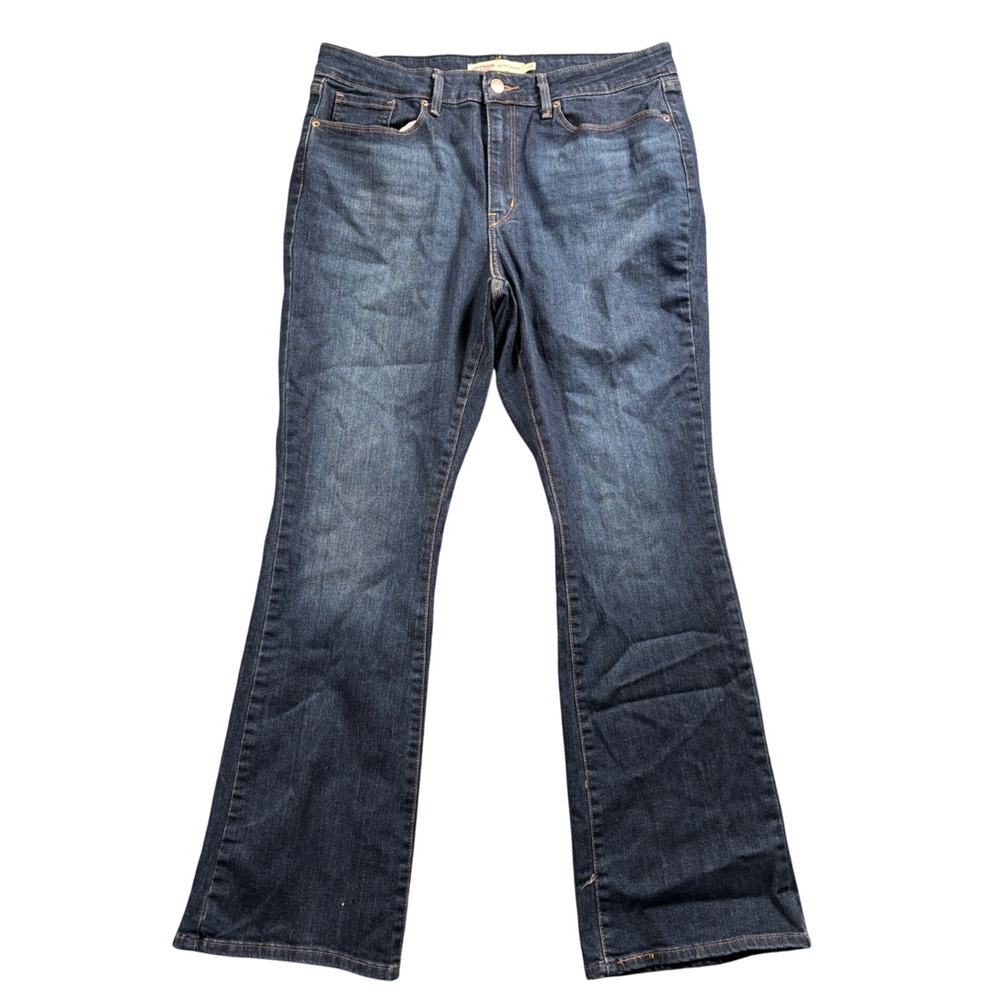 Levi Strauss Signature Y2K Bootcut Jeans Womens 12 Dark Wash Stretch Denim